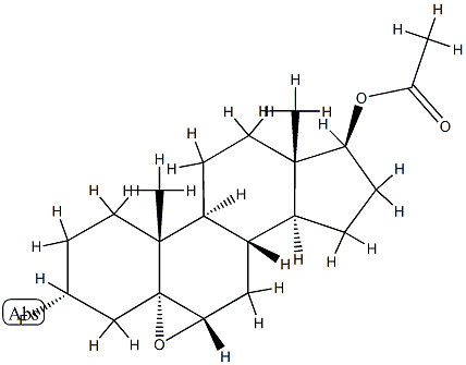 5,6α-Epoxy-3α-fluoro-5α-androstan-17β-ol acetate Struktur