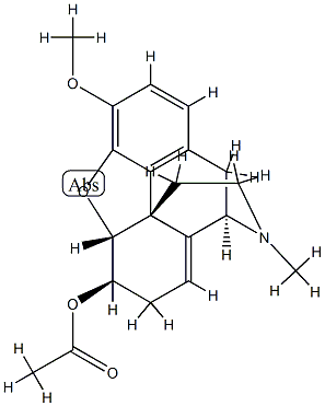 8,14-Didehydro-4,5α-epoxy-3-methoxy-17-methylmorphinan-6β-ol acetate Struktur