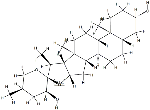 (22S,23S,25R)-3β,23-Dihydroxy-5α-spirostane Struktur