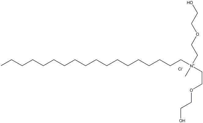 Poly(oxy-1,2-ethanediyl), .alpha.,.alpha.-(methyloctadecyliminio)di-2,1-ethanediylbis.omega.-hydroxy-, chloride Struktur