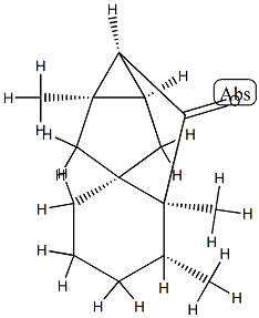 (1R)-1,1aβ,2,4,5,6,6a,7aβ-Octahydro-1,6β,6aβ-trimethyl-1α,2aα-methano-2aH-cyclopropa[b]naphthalen-7(3H)-one Struktur