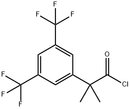 2-(3,5-bis-trifluoromethylphenyl)-2-methyl-propionyl chloride Struktur