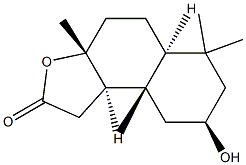 (3aR)-3a,4,5,5aα,6,7,8,9,9a,9bα-Decahydro-8β-hydroxy-3aβ,6,6,9aβ-tetramethylnaphtho[2,1-b]furan-2(1H)-one Struktur