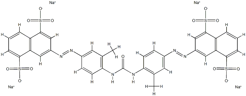 3,3'-Ureylenebis[(3-methyl-4,1-phenylene)azo]bis[1,5-naphthalenedisulfonic acid disodium] salt Struktur