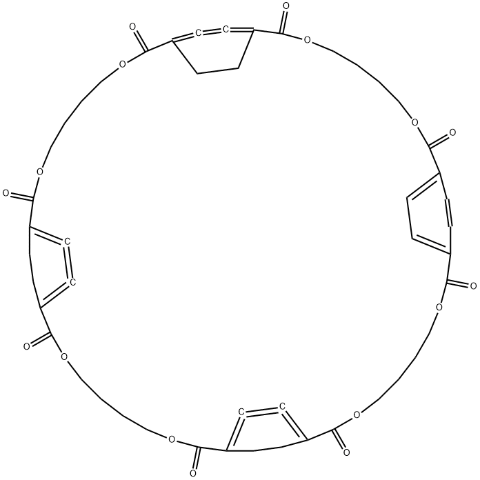 Cyclotetrakis(1,4-butylene Terephthalate) Struktur