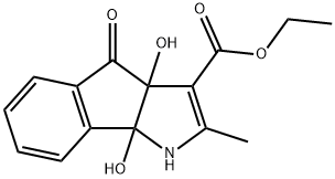 ethyl 3a,8b-dihydroxy-2-methyl-4-oxo-1,3a,4,8b-tetrahydroindeno[1,2-b]pyrrole-3-carboxylate Struktur