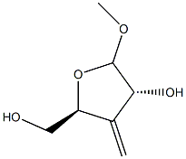 D-erythro-Pentofuranoside, methyl 3-deoxy-3-methylene- (9CI) Struktur