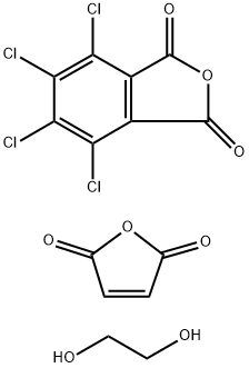 1,3-Isobenzofurandione, 4,5,6,7-tetrachloro-, polymer with 1,2-ethanediol and 2,5-furandione Struktur