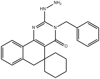 3-benzyl-2-hydrazino-5,6-dihydro-4(3H)-oxospiro(benzo[h]quinazoline-5,1'-cyclohexane) Struktur