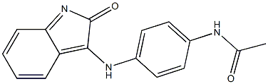 N-{4-[(2-oxo-1,2-dihydro-3H-indol-3-ylidene)amino]phenyl}acetamide Struktur