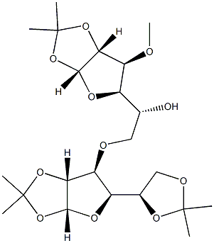 6-O-[1-O,2-O:5-O,6-O-Bis(1-methylethylidene)-3-deoxy-α-D-glucofuranos-3-yl]-3-O-methyl-1-O,2-O-(1-methylethylidene)-α-D-glucofuranose Struktur