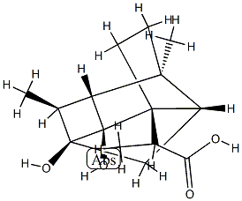 (1R,7aβ,8S,αS)-Octahydro-6β,8-dihydroxy-α,3aβ,5α-trimethyl-1α,4α,6-metheno-1H-indene-1-acetic acid Struktur