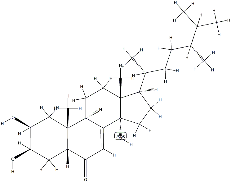 (24R)-2β,3β,14-Trihydroxy-5β-ergost-7-en-6-one Struktur