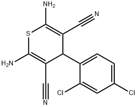 2,6-diamino-4-(2,4-dichlorophenyl)-4H-thiopyran-3,5-dicarbonitrile Struktur