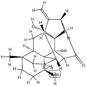 (20S)-1α,15β-Dihydroxy-4β-methyl-16-methylene-7α,20-cycloveatchan-12-one Struktur