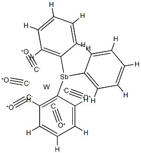 Tungsten, pentacarbonyl(triphenylstibine)-(OC-6-22)- Struktur