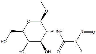 Methyl 2-deoxy-2-(3-methyl-3-nitrosoureido)-β-D-glucopyranoside Struktur