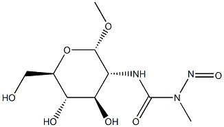 Methyl 2-deoxy-2-(3-methyl-3-nitrosoureido)-α-D-glucopyranoside Struktur