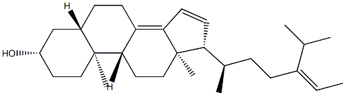 (24Z)-5α-Stigmasta-8(14),15,24(28)-trien-3β-ol Struktur