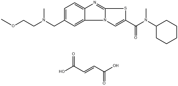 N-Cyclohexyl-6-[[N-(2-methoxyethyl)-N-methylamino]methyl]-N-methylthiazolo[3,2-a]benzoimidazole-2-carboxamidesesquifumarate Struktur