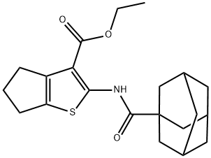 ethyl 2-((3r,5r,7r)-adamantane-1-carboxamido)-5,6-dihydro-4H-cyclopenta[b]thiophene-3-carboxylate Struktur