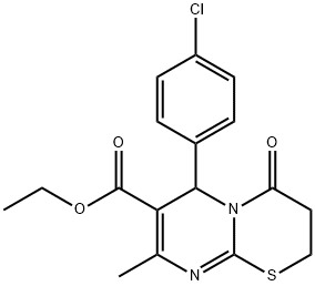 ethyl 6-(4-chlorophenyl)-8-methyl-4-oxo-3,4-dihydro-2H,6H-pyrimido[2,1-b][1,3]thiazine-7-carboxylate Struktur