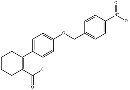 3-({4-nitrobenzyl}oxy)-7,8,9,10-tetrahydro-6H-benzo[c]chromen-6-one Struktur