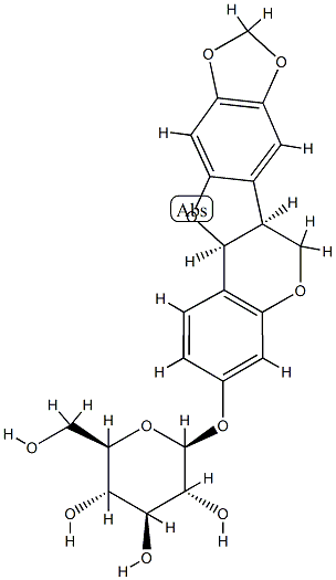 [(6aS)-6aβ,12aβ-Dihydro-6H-[1,3]dioxolo[5,6]benzofuro[3,2-c][1]benzopyran-3-yl]β-D-glucopyranoside Struktur