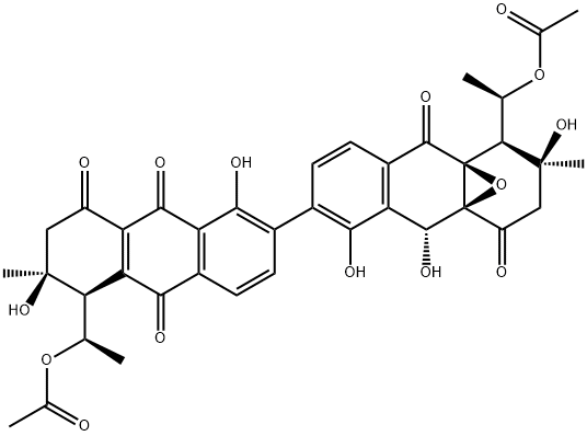 9-Deoxo-4aα,9aα-epoxy-4a,9a-dihydro-9β-hydroxyjulichrome Q 11,11'-diacetate Struktur