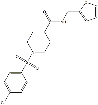 1-[(4-chlorophenyl)sulfonyl]-N-(2-furylmethyl)-4-piperidinecarboxamide Struktur