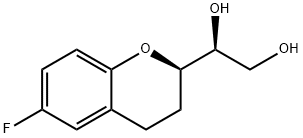 (1’S,2R)-2-(1’,2’-Dihydroxyethyl)-6-fluorochromane Struktur