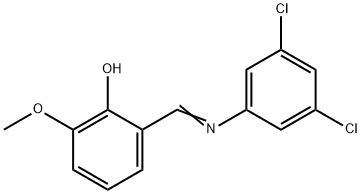 2-{[(3,5-dichlorophenyl)imino]methyl}-6-methoxyphenol Struktur