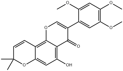 5-Hydroxy-3-(2,4,5-trimethoxyphenyl)-8,8-dimethyl-4H,8H-benzo[1,2-b:3,4-b']dipyran-4-one Struktur