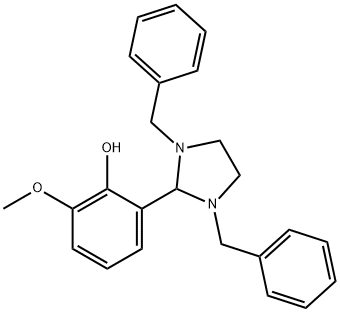 2-(1,3-dibenzyl-2-imidazolidinyl)-6-methoxyphenol Struktur