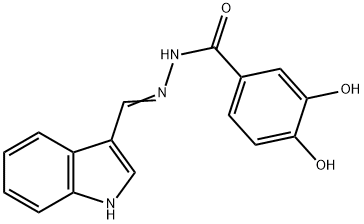 3,4-dihydroxy-N'-(1H-indol-3-ylmethylene)benzohydrazide Struktur