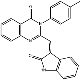 3-(4-methylphenyl)-2-[(2-oxo-1,2-dihydro-3H-indol-3-ylidene)methyl]-4(3H)-quinazolinone Struktur