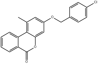 3-[(4-chlorobenzyl)oxy]-1-methyl-6H-benzo[c]chromen-6-one Struktur