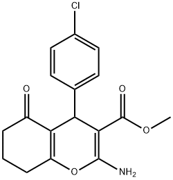 methyl 2-amino-4-(4-chlorophenyl)-5-oxo-5,6,7,8-tetrahydro-4H-chromene-3-carboxylate Struktur