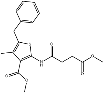 methyl 5-benzyl-2-[(4-methoxy-4-oxobutanoyl)amino]-4-methylthiophene-3-carboxylate Struktur