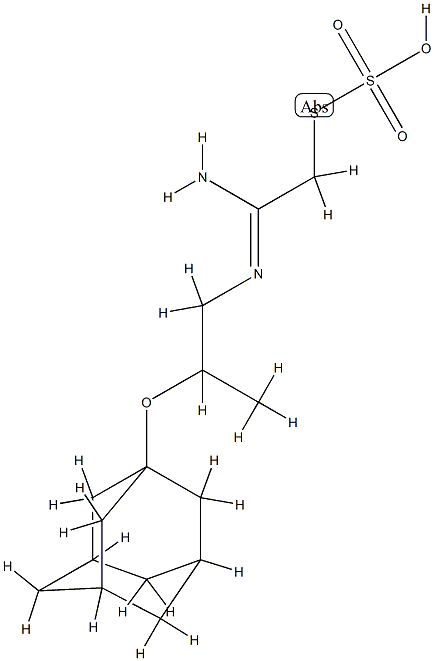 Thiosulfuric acid hydrogen S-[2-imino-2-[[2-[(tricyclo[3.3.1.13,7]decan-1-yl)oxy]propyl]amino]ethyl] ester Struktur