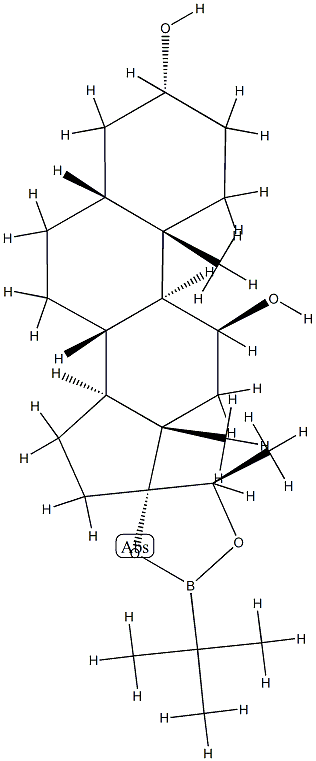 (20R)-17,20-[(tert-Butylboranediyl)bis(oxy)]-5β-pregna-3α,11β-diol Struktur