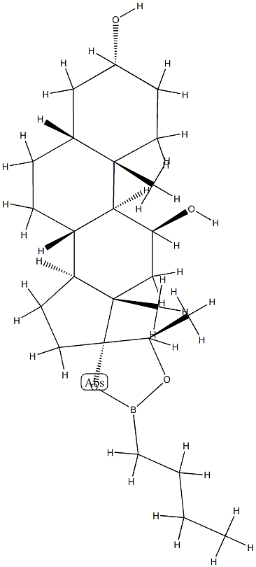 (20R)-17,20-[(Butylboranediyl)bis(oxy)]-5β-pregnane-3α,11β-diol Struktur