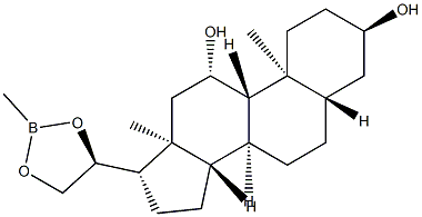 (20S)-3α,11β-Dihydroxy-20,21-[(methylboranediyl)bisoxy]-5α-pregnane Struktur