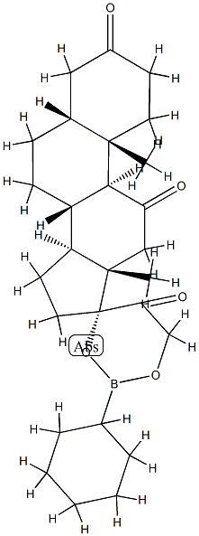 17,21-(Cyclohexylboranediyl)bisoxy-5β-pregnane-3,11,20-trione Struktur