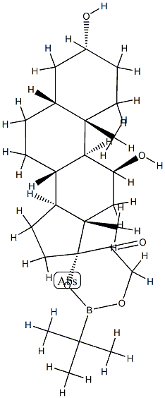 17,21-[(tert-Butylboranediyl)bisoxy]-3α,11β-dihydroxy-5β-pregnan-20-one Struktur