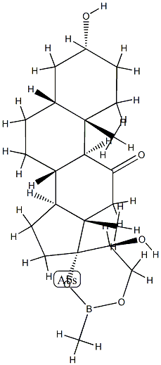 (20S)-3α,20-Dihydroxy-17,21-[(methylboranediyl)bisoxy]-5β-pregnan-11-one Struktur