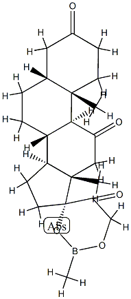 17,21-[(Methylboranediyl)bisoxy]-5β-pregnane-3,11,20-trione Struktur