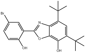 2-(5-bromo-2-hydroxyphenyl)-4,6-ditert-butyl-1,3-benzoxazol-7-ol Struktur