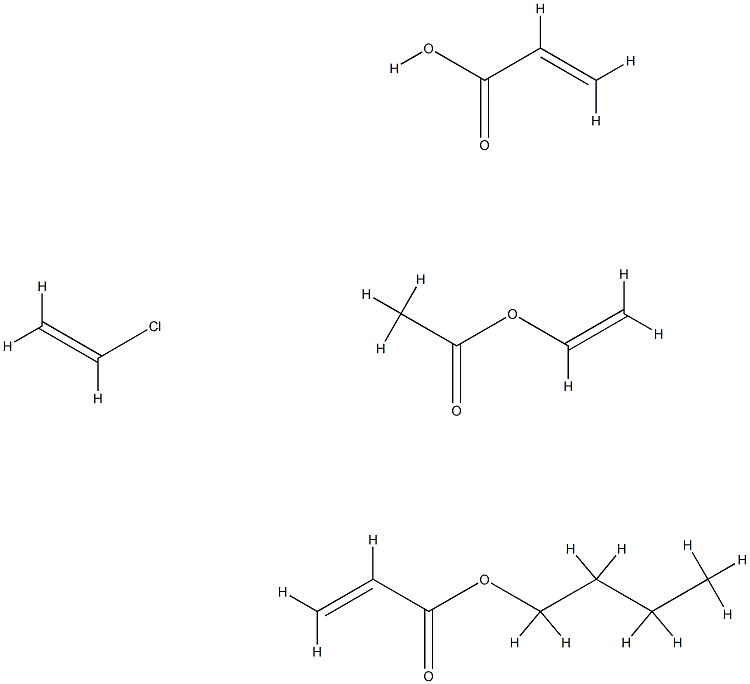 2-Propenoic acid, polymer with butyl 2-propenoate, chloroethene and ethenyl acetate Struktur