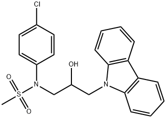 N-[3-(9H-carbazol-9-yl)-2-hydroxypropyl]-N-(4-chlorophenyl)methanesulfonamide Struktur